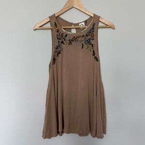 Akemi + Kin Anthro Embellished Sequin Beaded Tank Top